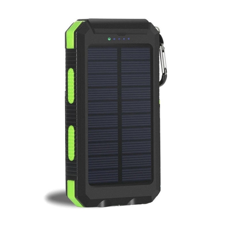 Solarbetriebene Powerbank mit stoßfestem Design und integriertem Karabiner Brehn