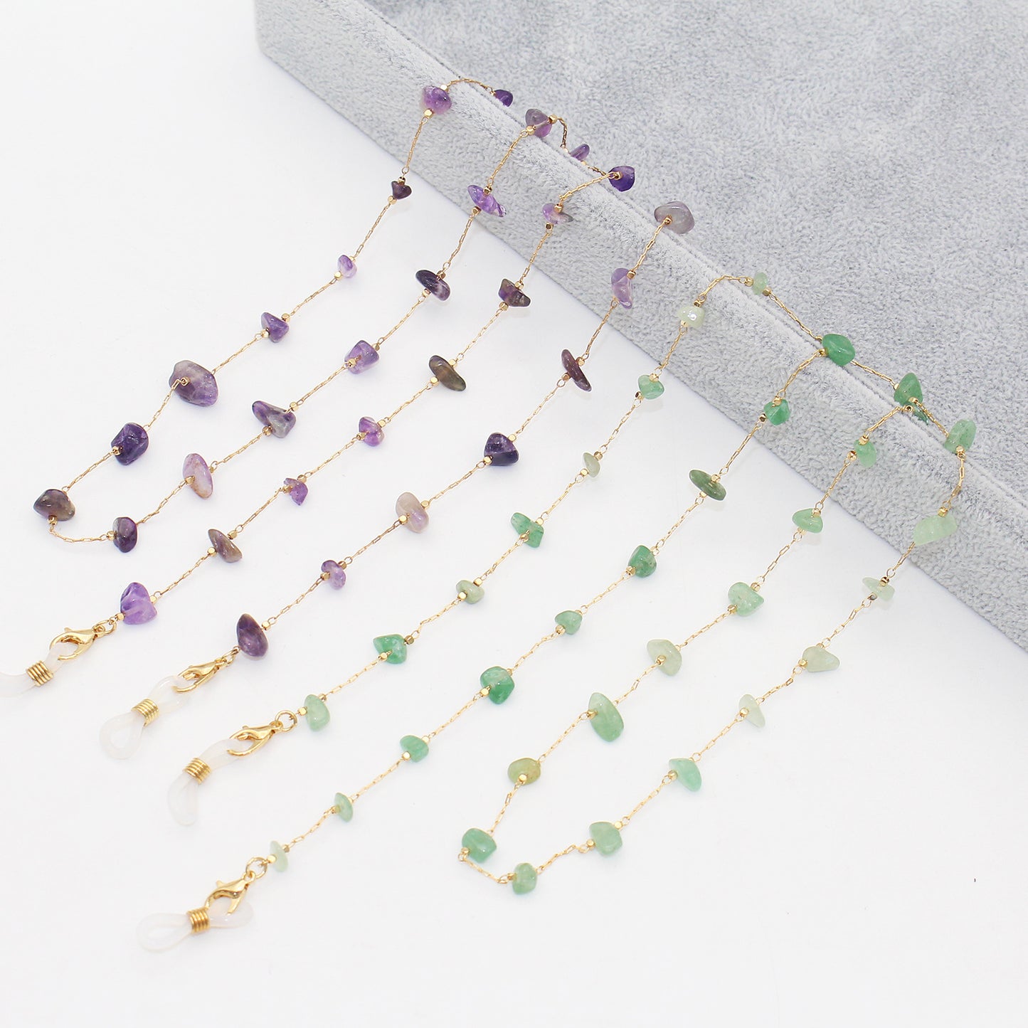 Elegante mit Kristallen verzierte Brillenkette Brehn