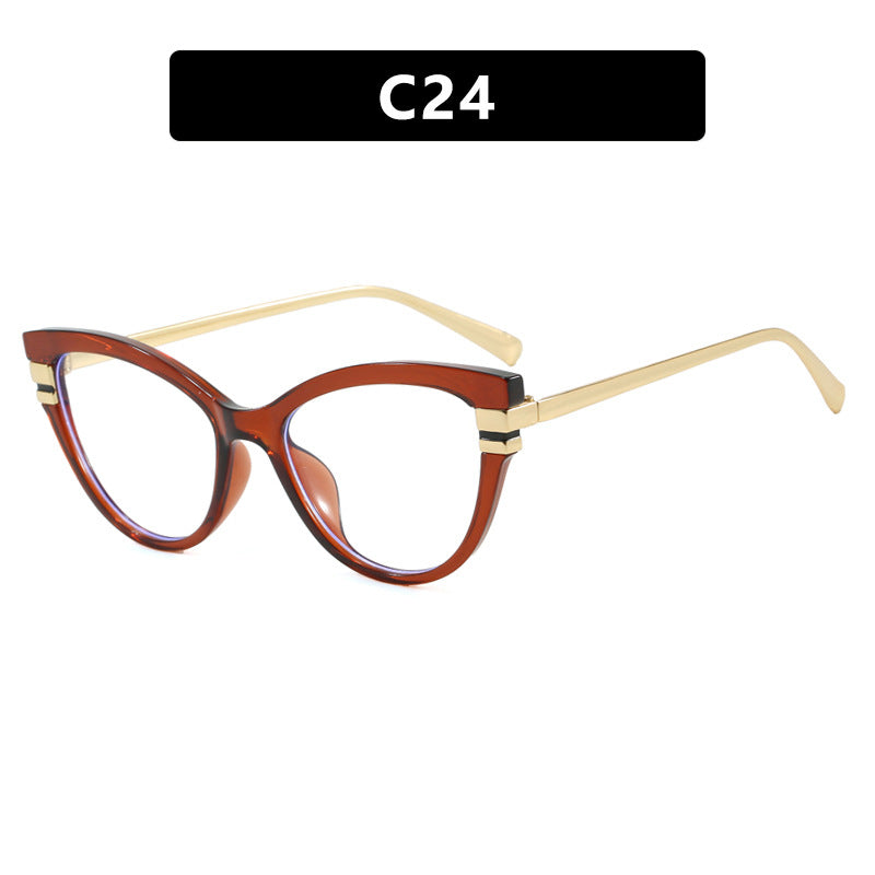 Damen Cat-Eye Sonnenbrille mit elegantem Kunststoffrahmen und goldenen Akzenten Brehn