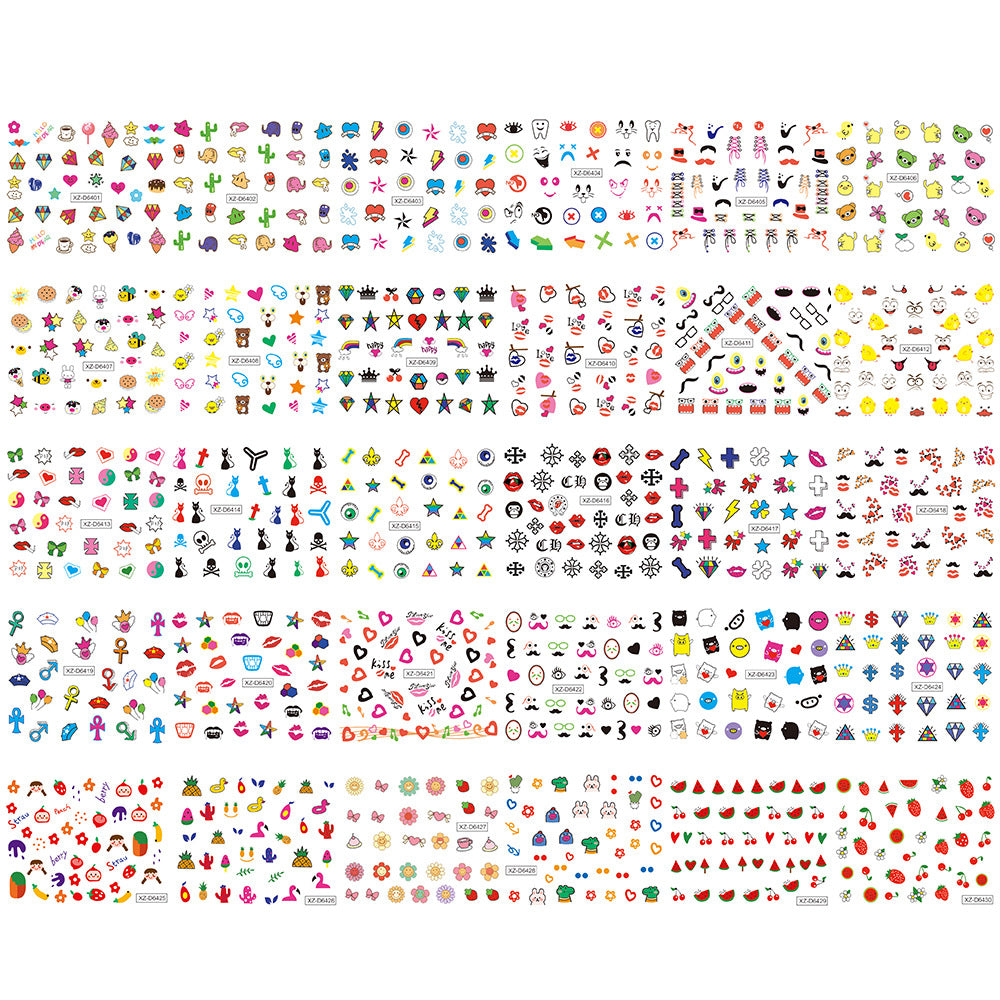 Kreative Nagelkunst Aufkleber Sammlung
