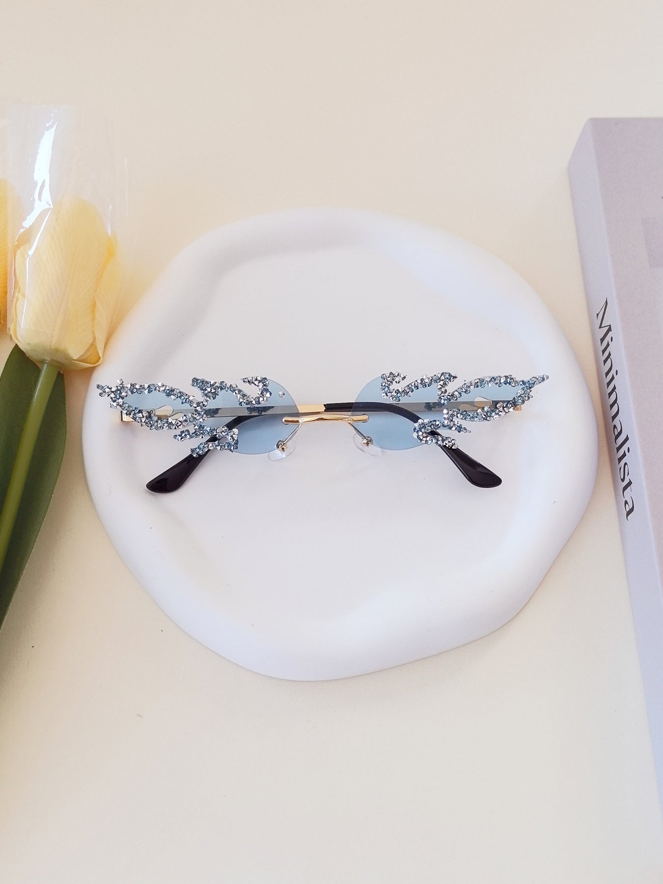 Damen extravagante Design-Sonnenbrille mit funkelnden Verzierungen Brehn