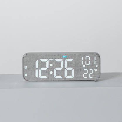 Digitaler Holzwecker mit Temperatur- und Wochentagsanzeige Brehn