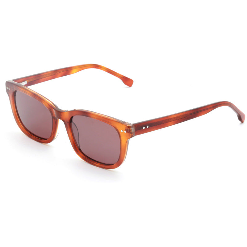 Damen trendige quadratische Sonnenbrille mit transparentem Rahmen Brehn
