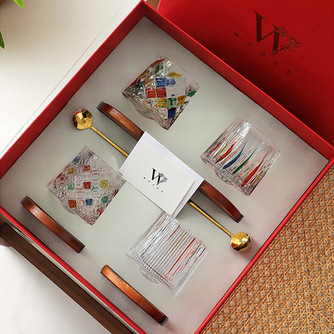 Rotierendes Multi-Color-Glas für Whiskey mit Geschenkbox | Brehn