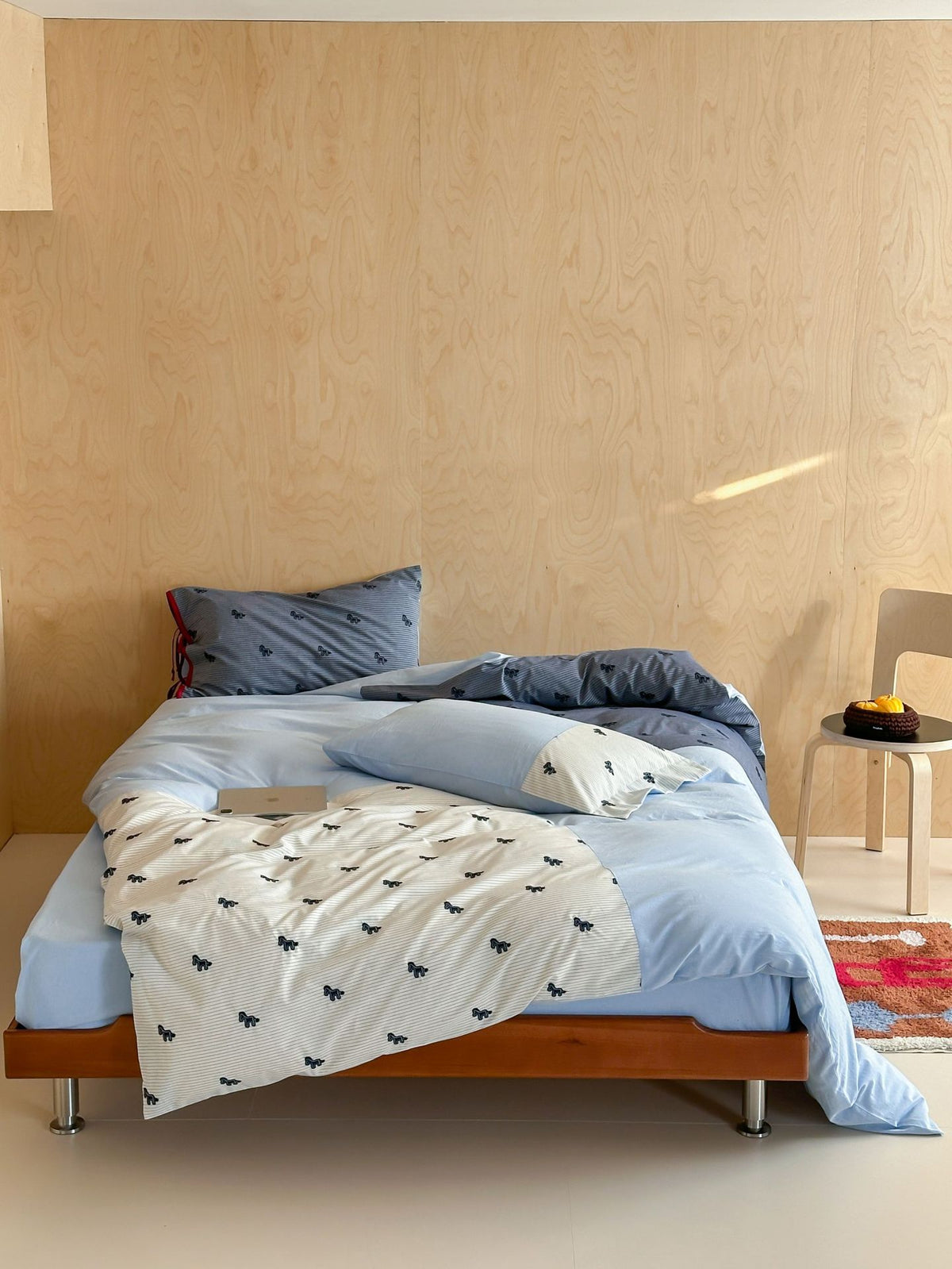 Bedlinen-Bettwäsche-Set aus Baumwolle mit feinem Streifen- und Tierstickmotiv Brehn