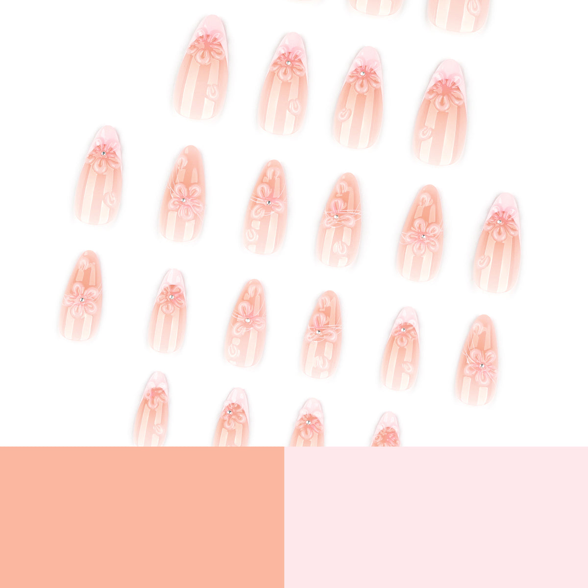 Kunstvolle Nagelverlängerungen mit floralen 3D-Details Brehn