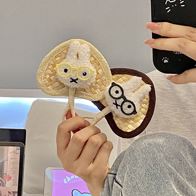 Handgefertigter Fächer mit Niedlichem Hasenmotiv Brehn