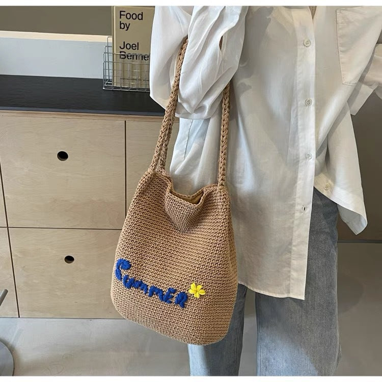 Handgeknüpfte Einkaufstasche mit Fröhlichem Sommerdesign Brehn