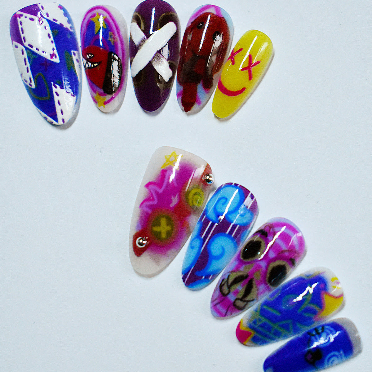 Künstlerisches Kuss-Themen Press-On Nagelkunst Brehn