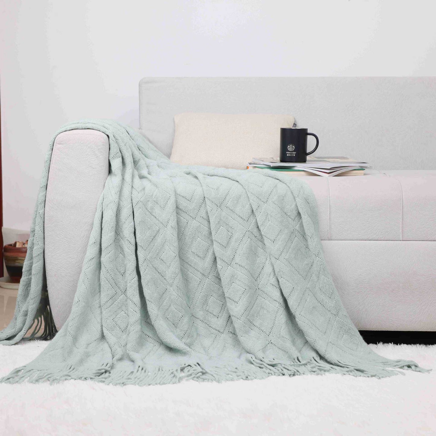 Gemütliche Strickdecke Brehn