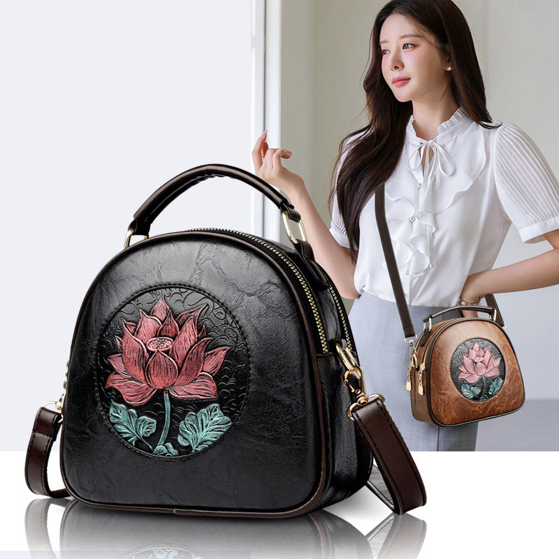 Künstlerisch Floral Prägung Handtasche