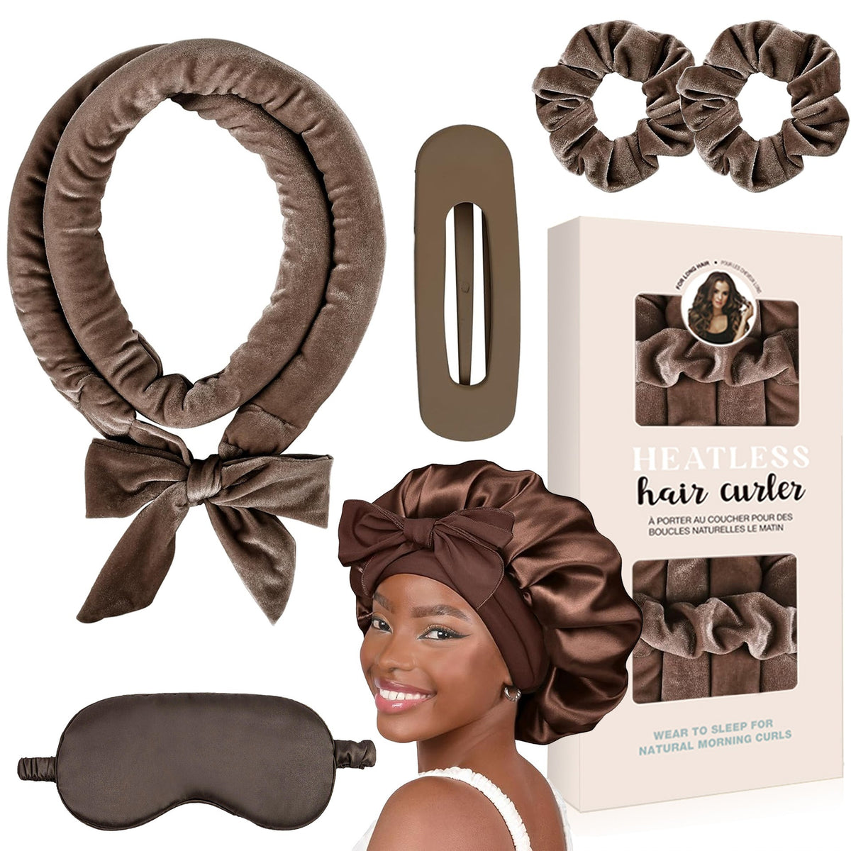 Hitzefreies Satin-Haarlocken-Set