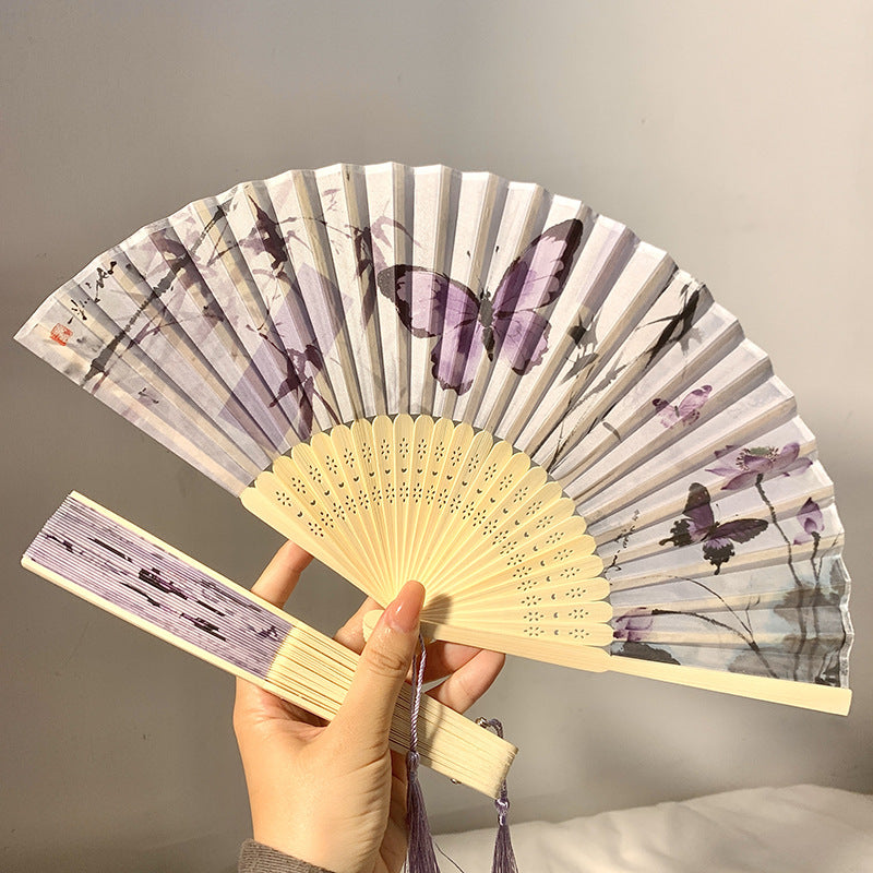 Eleganter Fächer mit Kunstvollem Schmetterlingsmotiv Brehn