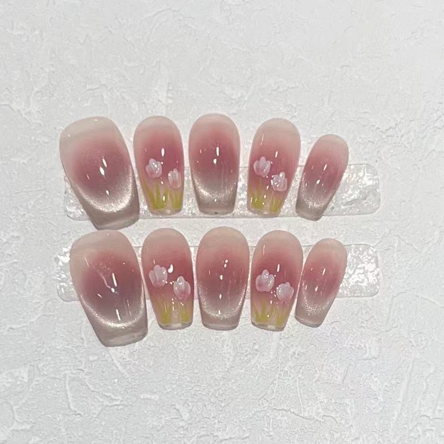 Floral Ombre Druck-Nägel Brehn
