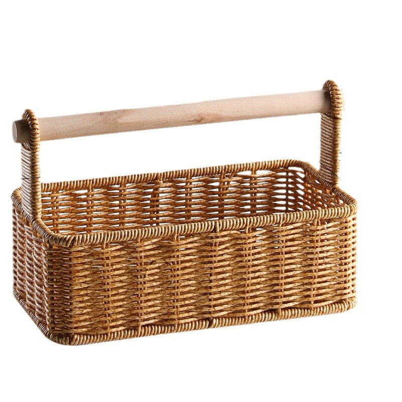 Unisex Moderner Aufbewahrungskorb mit stilvollem Holzgriff Brehn