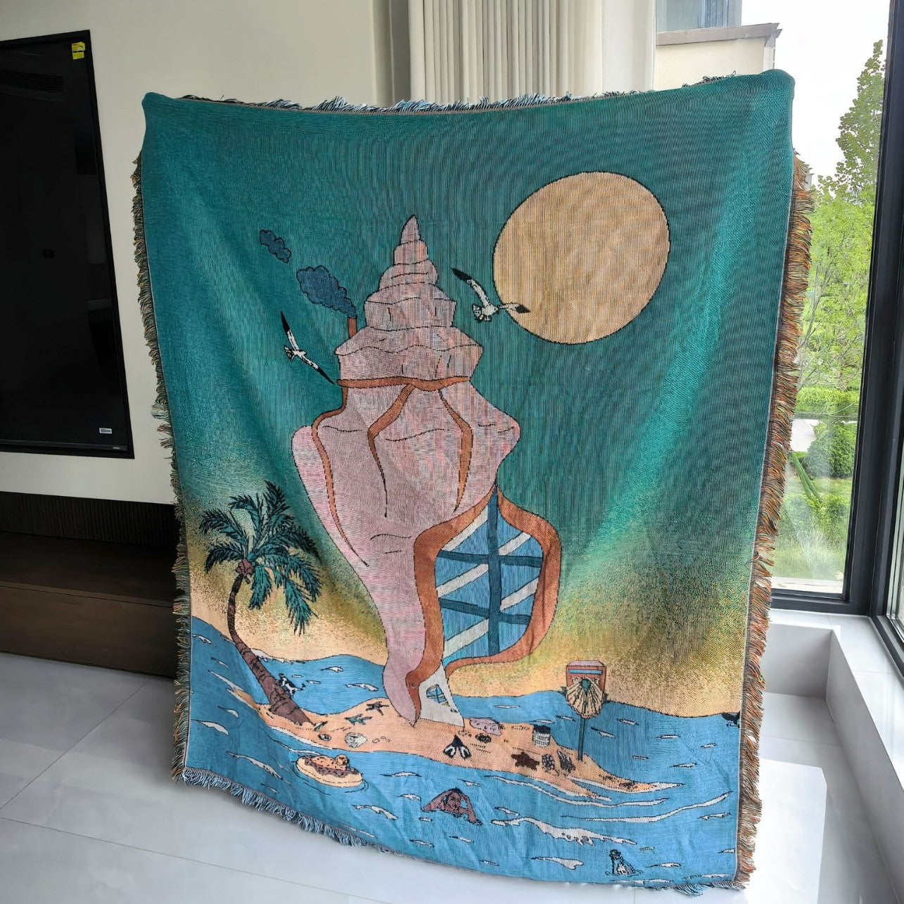 Künstlerische Jacquard-Wurfdecke