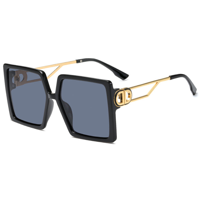 Damen oversized quadratische Sonnenbrille mit elegantem Metallgestell und polarisierenden Gläsern Brehn