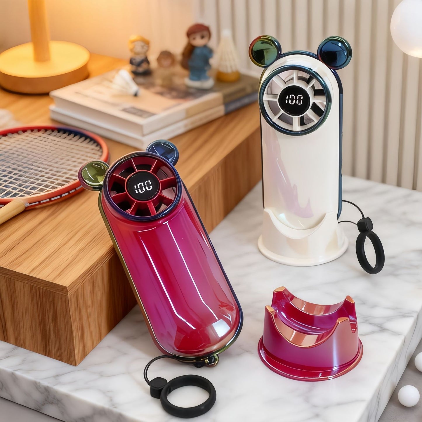 Damen Tragbarer Mini Ventilator mit LCD-Display Brehn