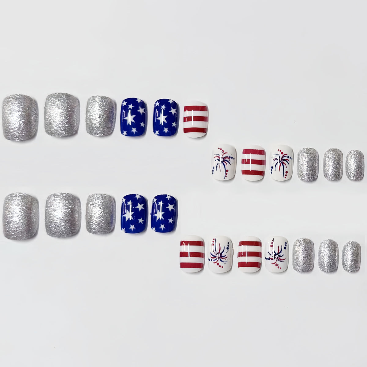 Patriotisches Themen-Press-On-Nagelkunst-Set Brehn