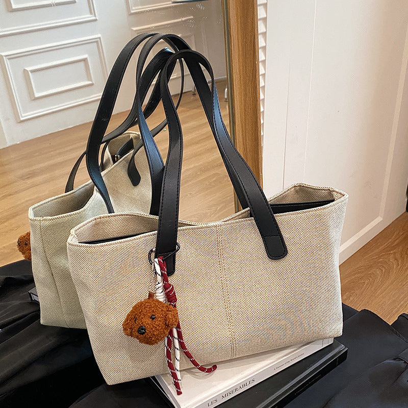 Elegante strukturierte Canvas-Handtasche