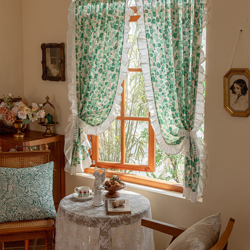 Floral Print Transparente Fenstervorhänge