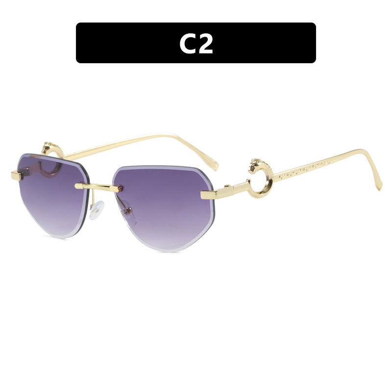 Damen trendige schicke Sonnenbrille im modernen Design mit filigranem Metallrahmen Brehn