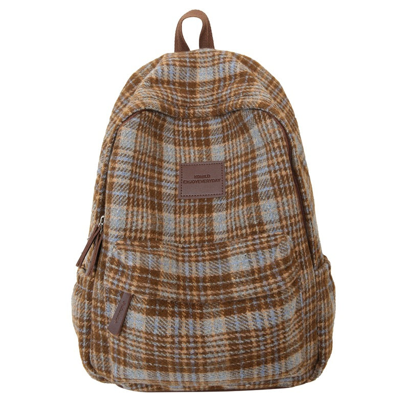 Gemütlicher karierter Schulrucksack Brehn