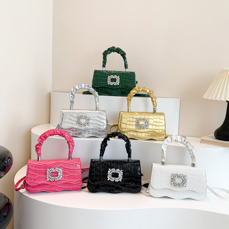 Glamouröse Krokodiltextur Abendhandtasche Brehn