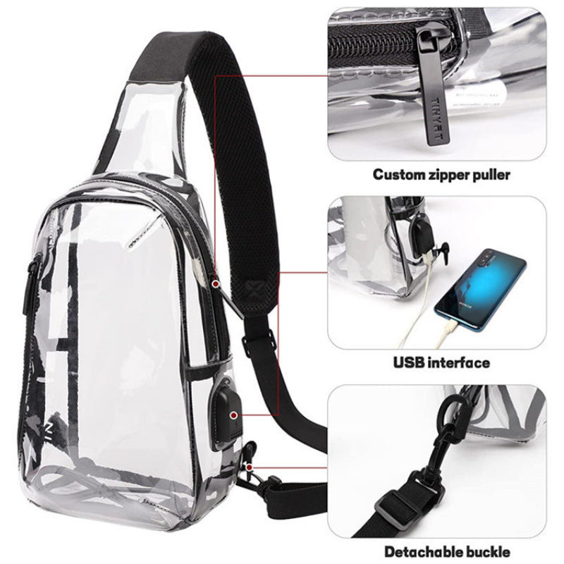 Durchsichtige Sling-Tasche mit Praktischem Mehrfachtaschen-Design Brehn