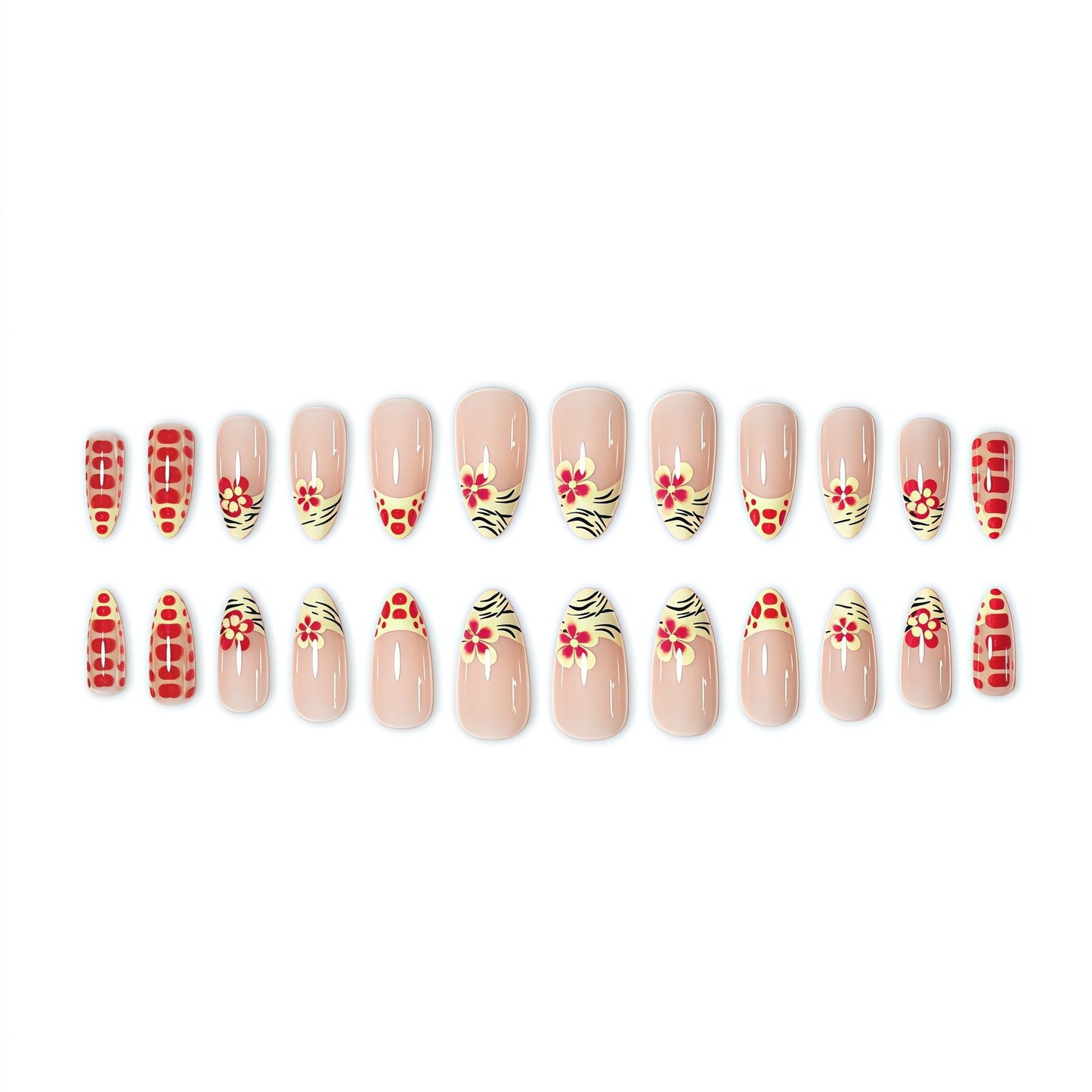 Künstlerisches Floral Press-On Nagel Set Brehn 1787368887
