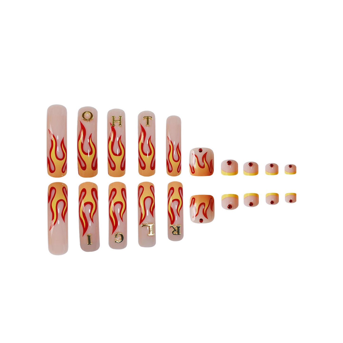 Flammenmuster Press-On Nagelkunst Brehn