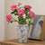 Elegante Keramikvase im Blumenmuster Brehn