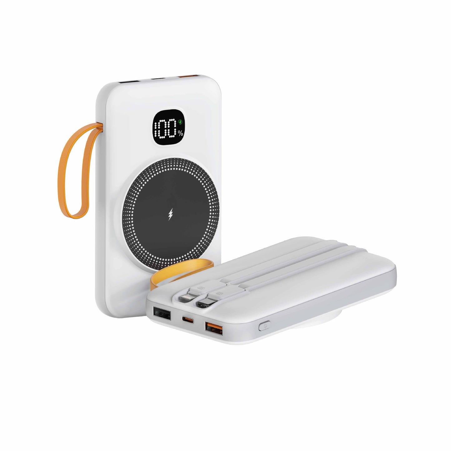 Tragbare Powerbank mit Integrierter Induktiver Schnellladefunktion und Led-Ladestandsanzeige Brehn
