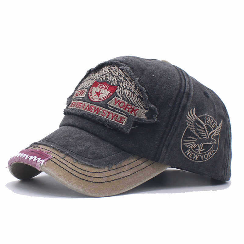 Herren Destroyed Denim Cap Brehn