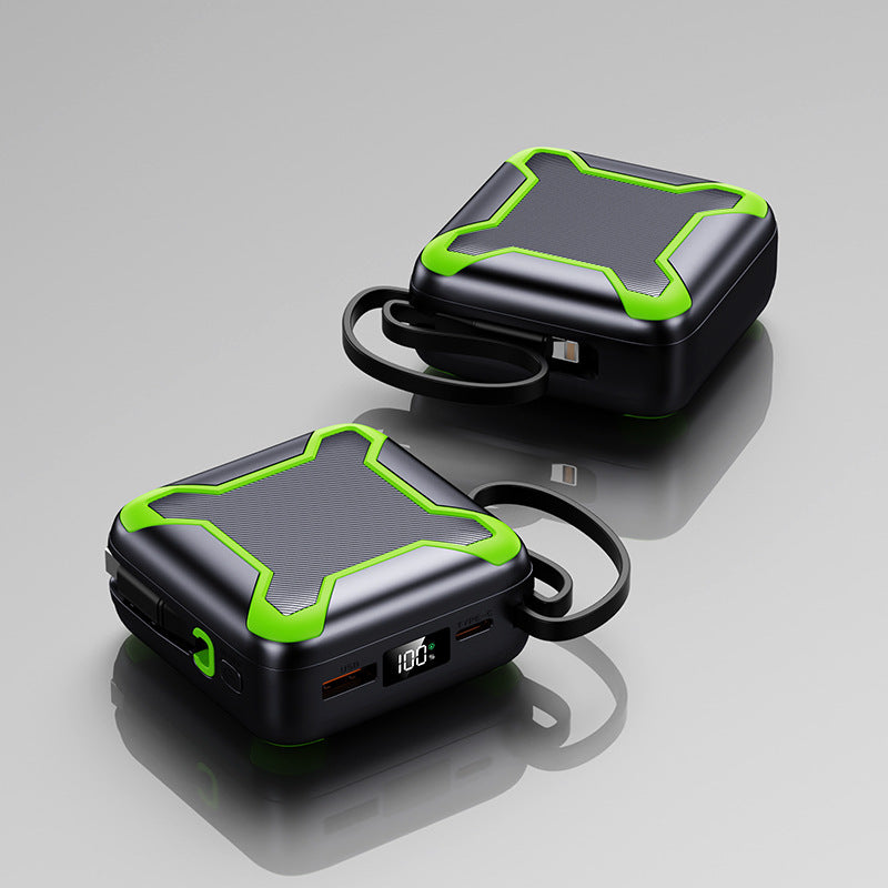 Robuste Powerbank mit integrierten Schnellladeports Brehn