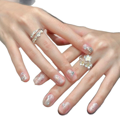 Floral Edelstein Akzent Nagelkunst Set