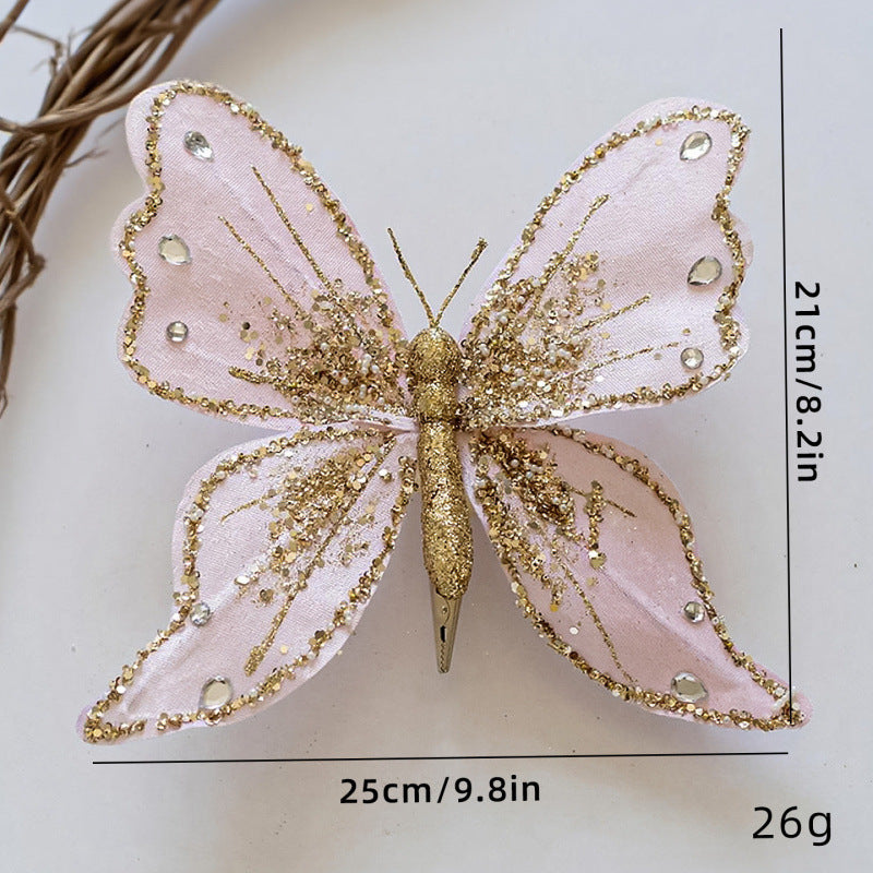 Elegante Schmetterlings-Haarclips mit Glitzer und Strass Brehn