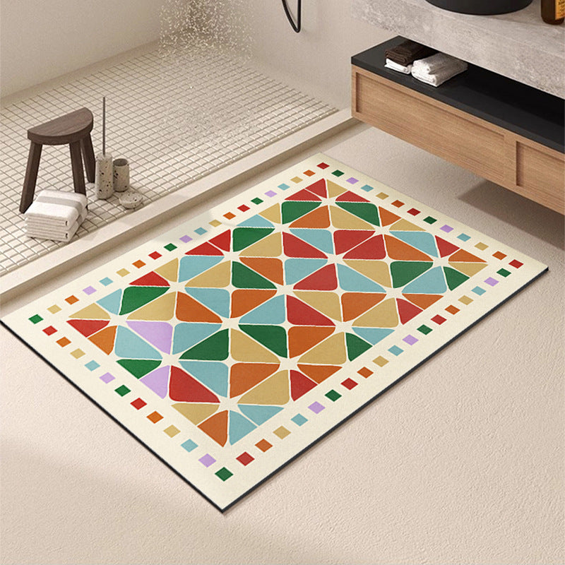 Geometrisch gemusterte Badematte Brehn