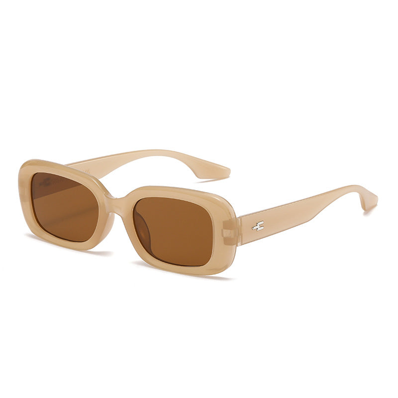 Damen modische quadratische Sonnenbrille mit breitem Rahmen und UV-Schutz Brehn