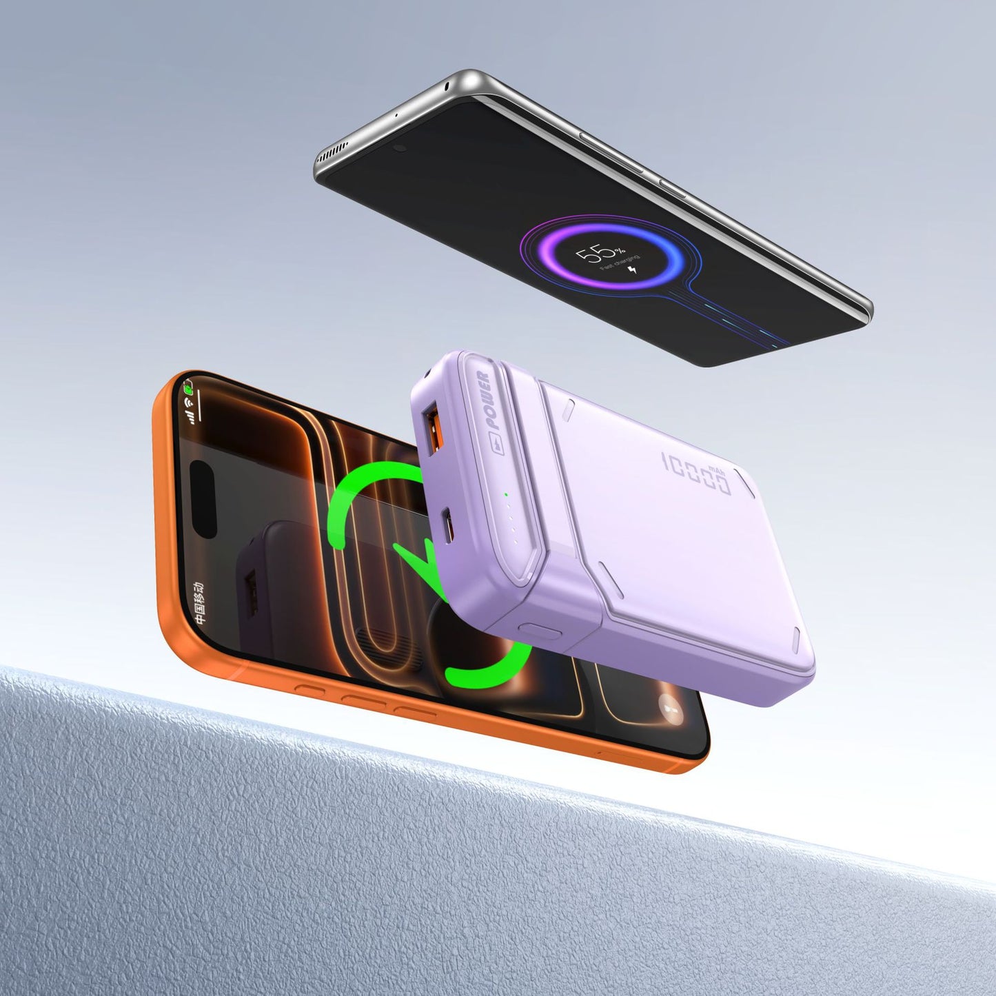 Kabellose Powerbank mit Induktivem Schnellladegerät und Intelligenter Ladeanzeige Brehn