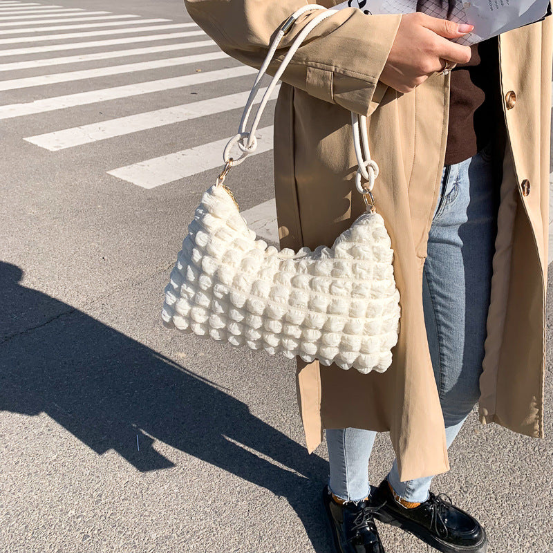 Strukturierte Plüsch-Handtasche