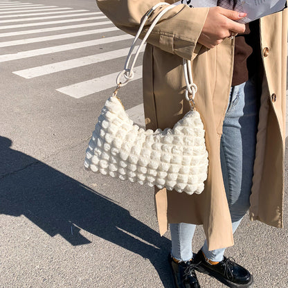 Strukturierte Plüsch-Handtasche