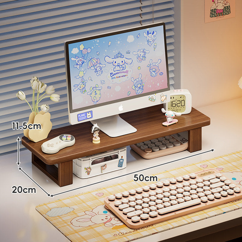 Bambus-Desktop-Monitorständer mit Unterregal-Tastaturlagerung und Kabelmanagement