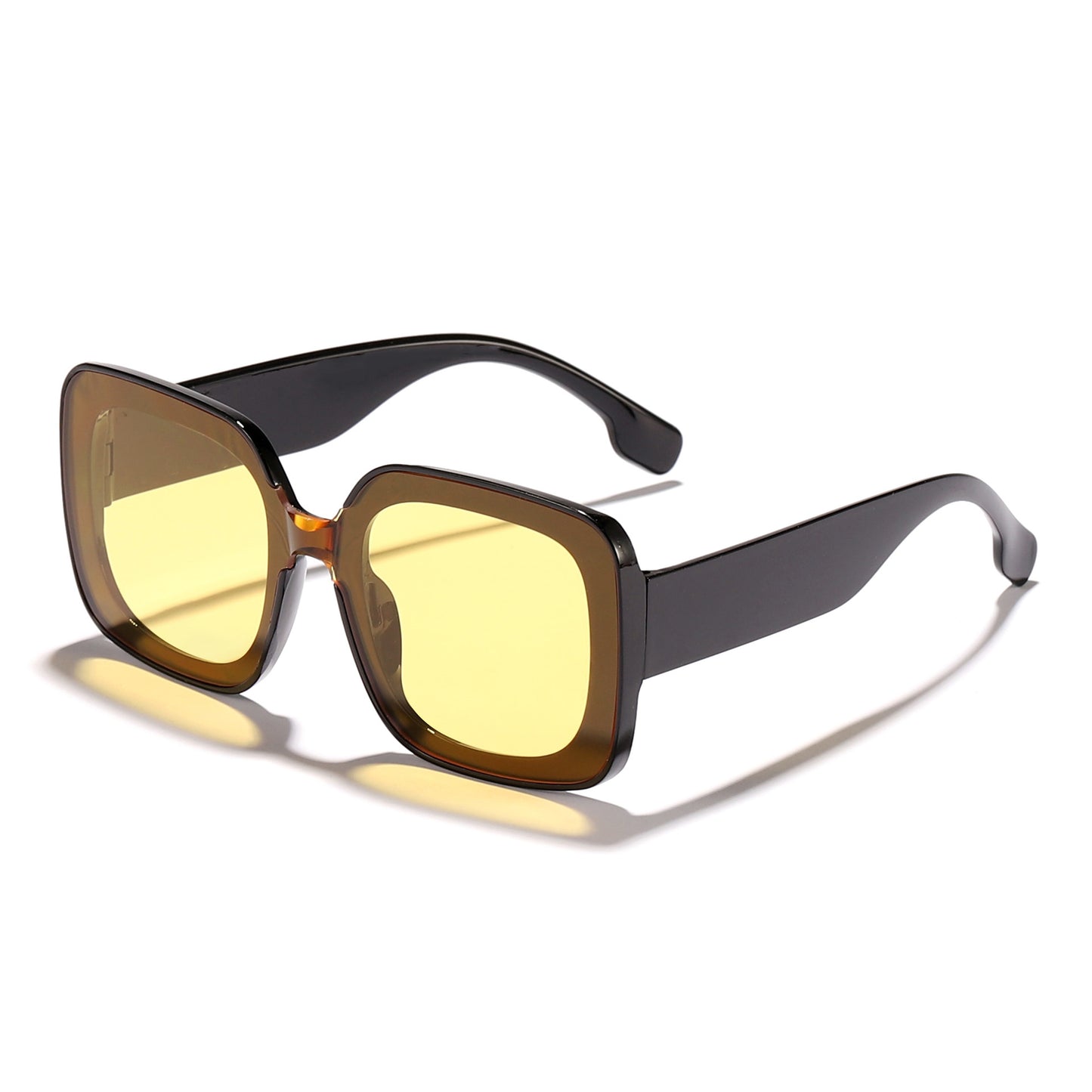 Damen quadratische Sonnenbrille mit innovativem transparenter Rahmendesign Brehn