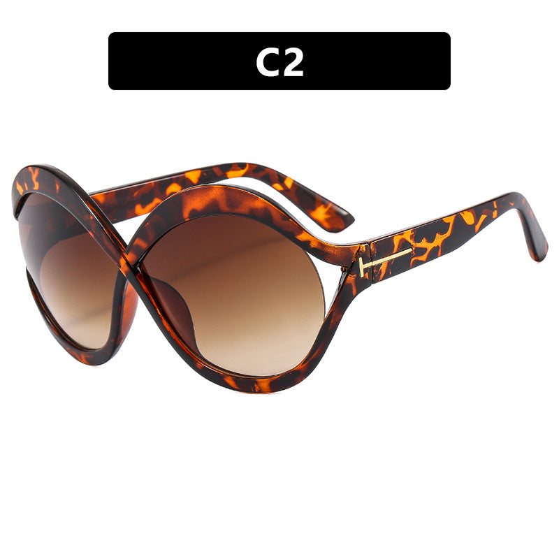 Damen extravagante Cat-Eye Sonnenbrille mit geschwungenem Rahmen Brehn
