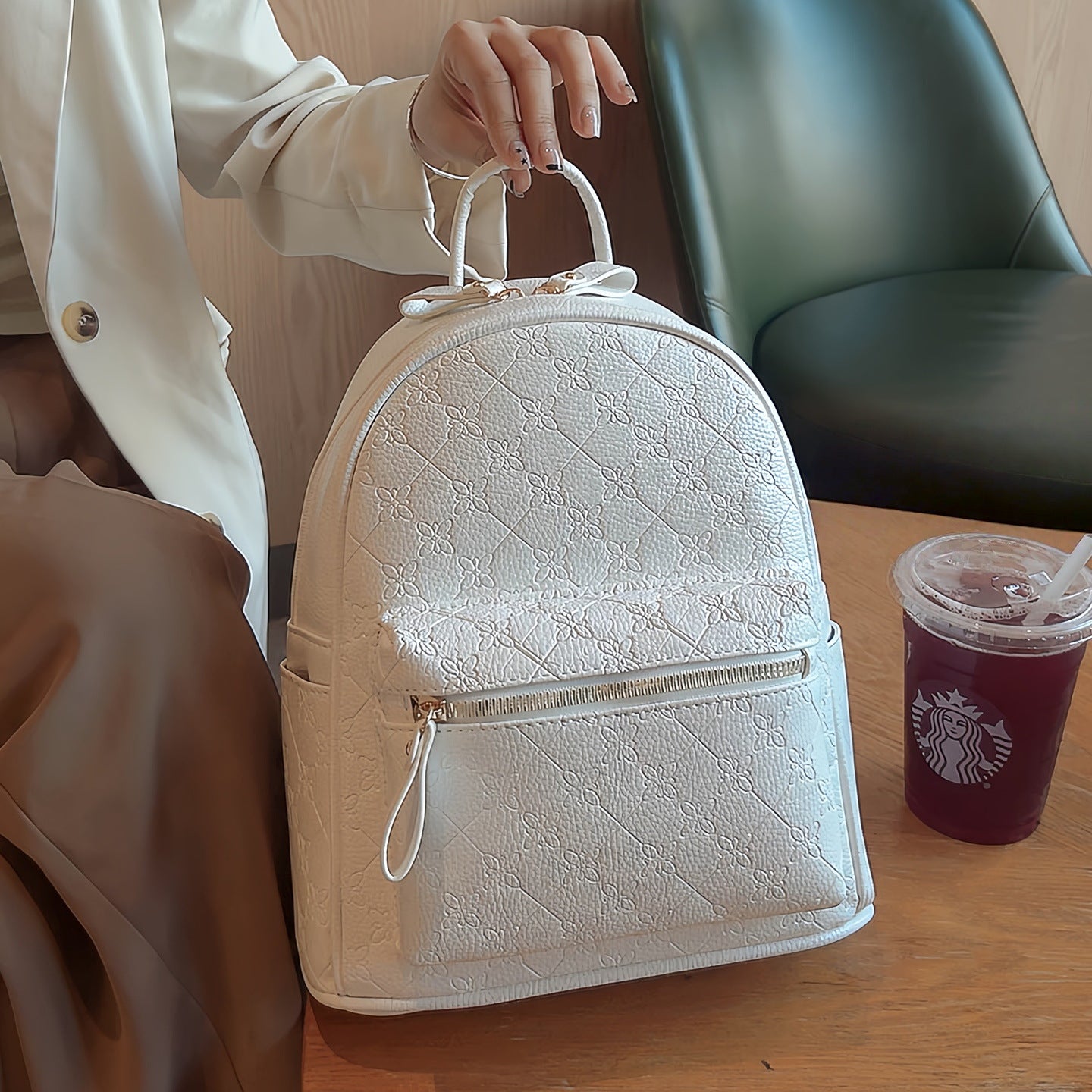 Florales Texturiertes Mini-Rucksack Brehn
