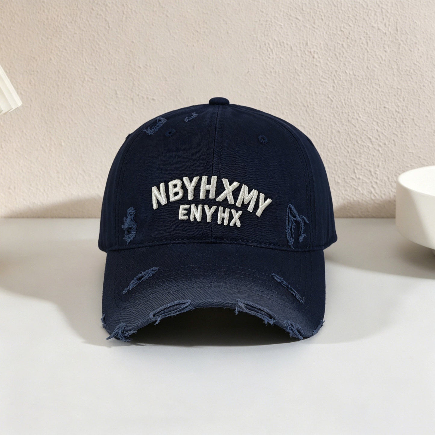 Herren Casual Distressed Texturiertes Baseball Cap Brehn