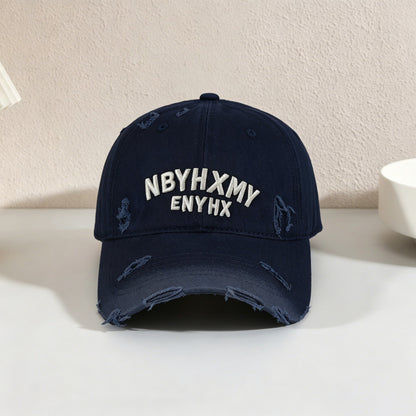 Herren Casual Distressed Texturiertes Baseball Cap Brehn