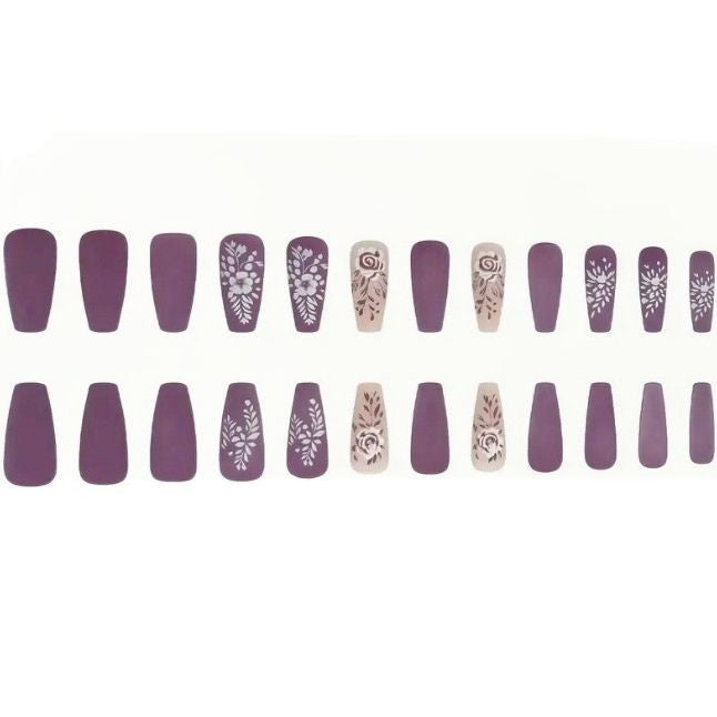 Florale Matte Acryl Nagelkunst Brehn