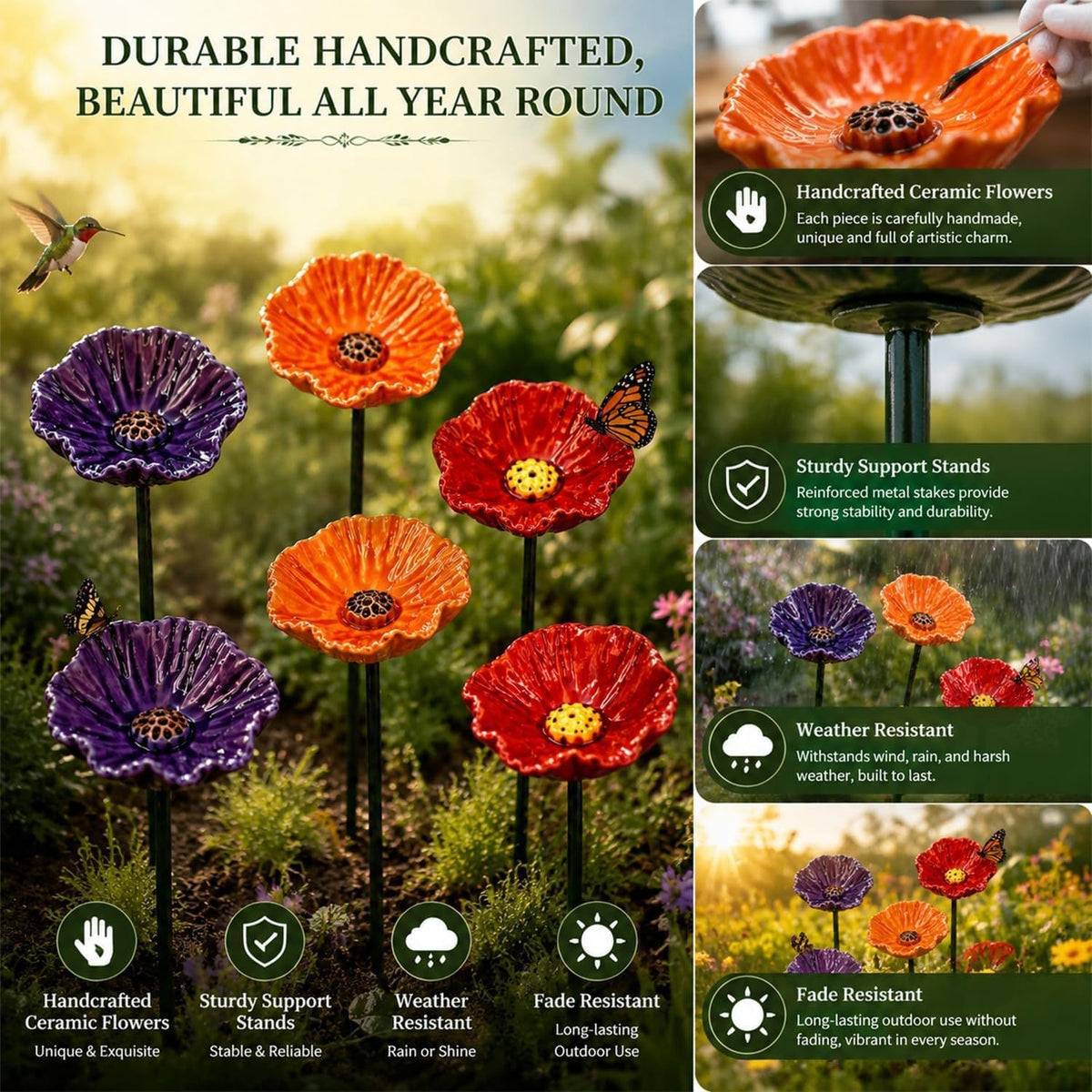 Garten Dekorativer Mohnblumenstecker Brehn